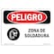 Signmission OSHA Danger Sign, Welding Area Spanish, 10in X 7in Rigid Plastic, 10" W, 7" H, Welding Area Spanish OS-DS-P-710-LS-1620 - alternate 1